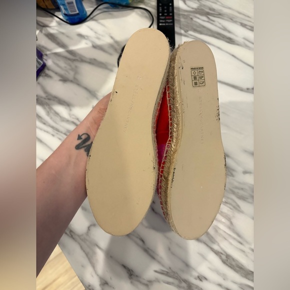 EUC-$500 STELLA MCCARTNEY Logo Bicolor Striped Espadrilles Cap Toe Flats - Picture 5 of 14